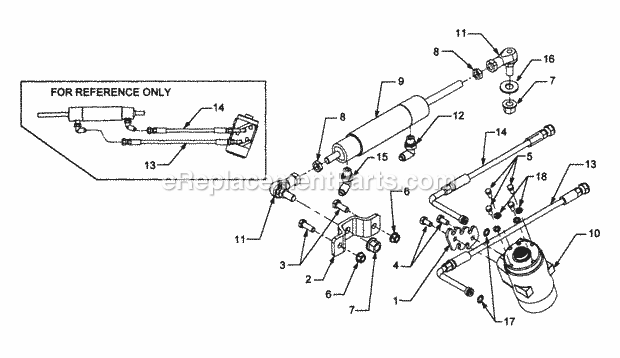 Lower Power Steering Diagram and Parts List for 14A-665-100 Cub Cadet Lawn Tractor